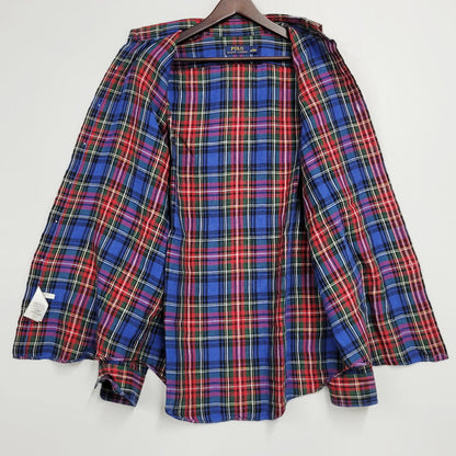 【中古品】【メンズ】 POLO RALPH LAUREN ポロ・ラルフローレン 710590859001 MULTI CHECK LS LINEN SHIRT マルチチェックロングスリーブリネンシャツ トップス 長袖 147-250910-ma-16-izu サイズ：L カラー：マルチ 万代Net店