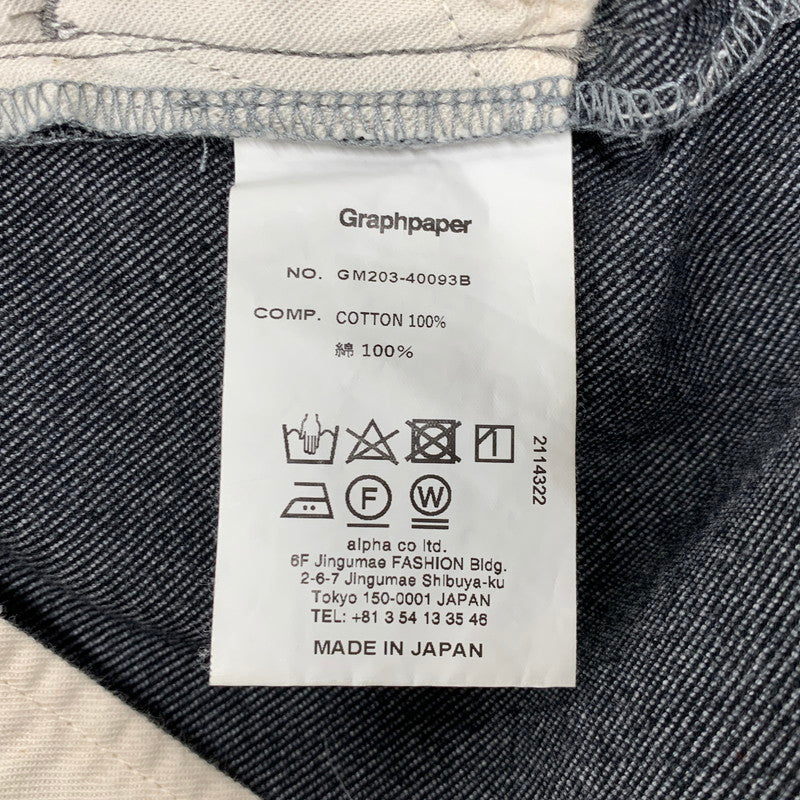 【中古品】【メンズ】 GRAPHPAPER グラフペーパー COLORFAST DENIM 2 TUCK PANTS GM203-40093B カラーファスト デニム 2タック パンツ ボトムス 151-250901-as-12-izu サイズ：2 カラー：グレー 万代Net店