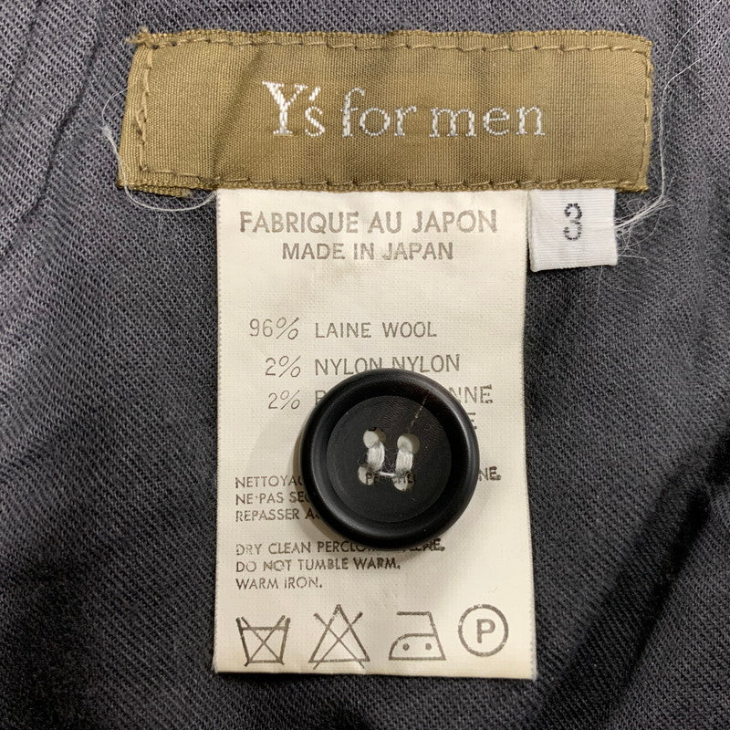 【現状渡し品】【メンズ】 Y's for men ワイズ フォー メン WOOL WIDE PANTS MN-T10-198 ウール ワイド パンツ ボトムス 151-250901-as-20-izu サイズ：3 カラー：ブラック 万代Net店