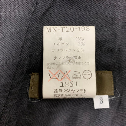 【現状渡し品】【メンズ】 Y's for men ワイズ フォー メン WOOL WIDE PANTS MN-T10-198 ウール ワイド パンツ ボトムス 151-250901-as-20-izu サイズ：3 カラー：ブラック 万代Net店