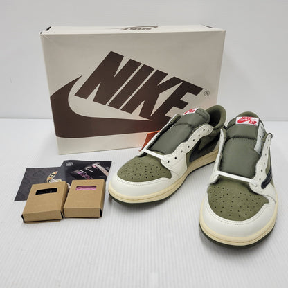 【中古美品】【メンズ】 NIKE×TRAVIS SCOTT ナイキ×トラヴィス・スコット DM7866-200 AIR JORDAN 1 LOW OG SP エアジョーダン 1 ロー オリジナル スペシャル 靴 スニーカー シューズ 160-250902-ma-15-izu サイズ：28.5cm カラー：REVERSE OLIVE 万代Net店