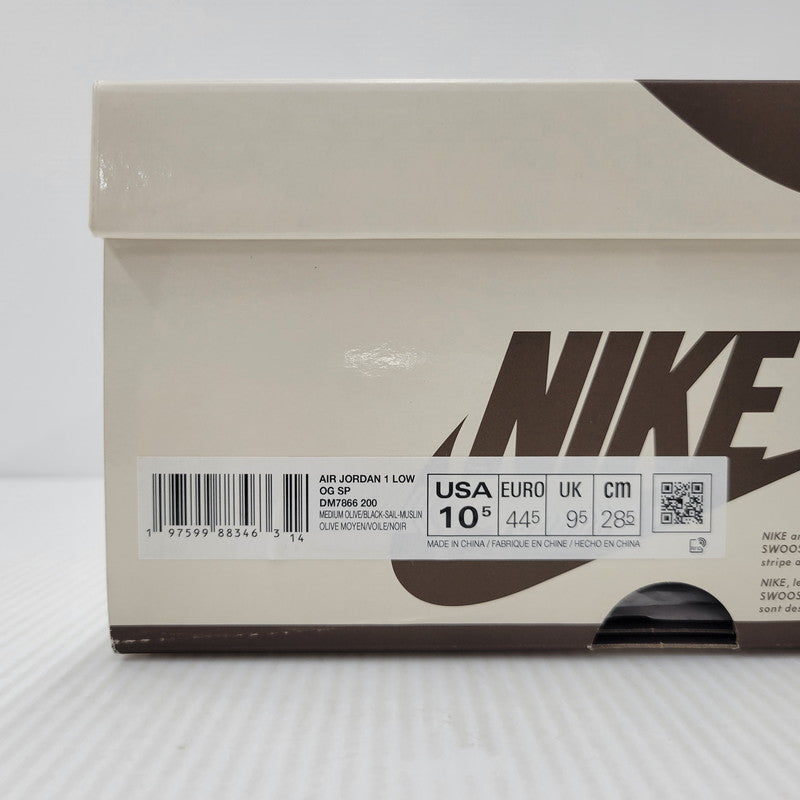 【中古美品】【メンズ】 NIKE×TRAVIS SCOTT ナイキ×トラヴィス・スコット DM7866-200 AIR JORDAN 1 LOW OG SP エアジョーダン 1 ロー オリジナル スペシャル 靴 スニーカー シューズ 160-250902-ma-15-izu サイズ：28.5cm カラー：REVERSE OLIVE 万代Net店