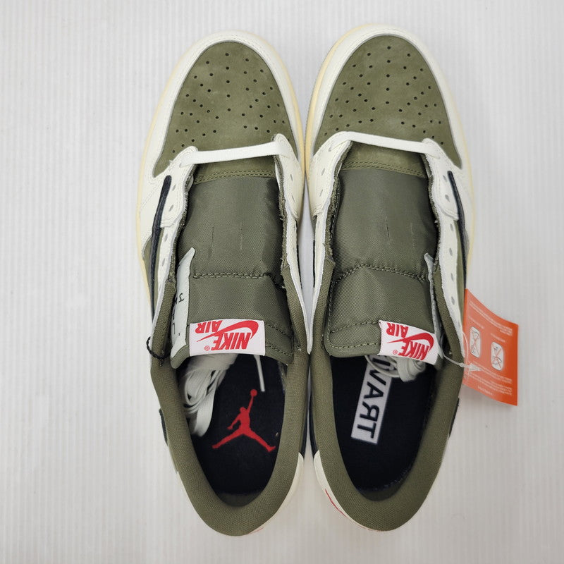 【中古美品】【メンズ】 NIKE×TRAVIS SCOTT ナイキ×トラヴィス・スコット DM7866-200 AIR JORDAN 1 LOW OG SP エアジョーダン 1 ロー オリジナル スペシャル 靴 スニーカー シューズ 160-250902-ma-15-izu サイズ：28.5cm カラー：REVERSE OLIVE 万代Net店