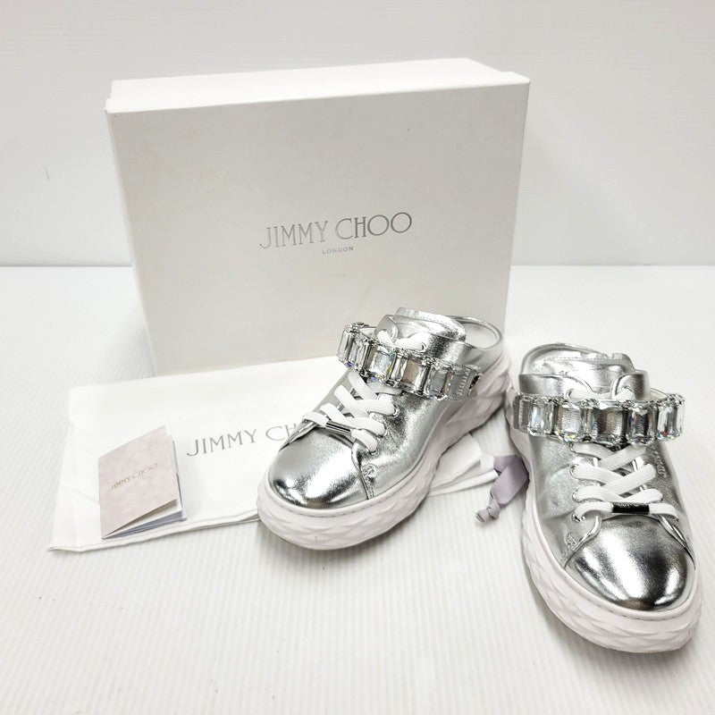 【中古品】【レディース】 JIMMY CHOO ジミーチュウ DIAMOND MAXI ダイヤモンドマキシ 靴 シューズ サンダル クロッグ 183-250902-ma-19-izu サイズ：37 カラー：シルバー 万代Net店