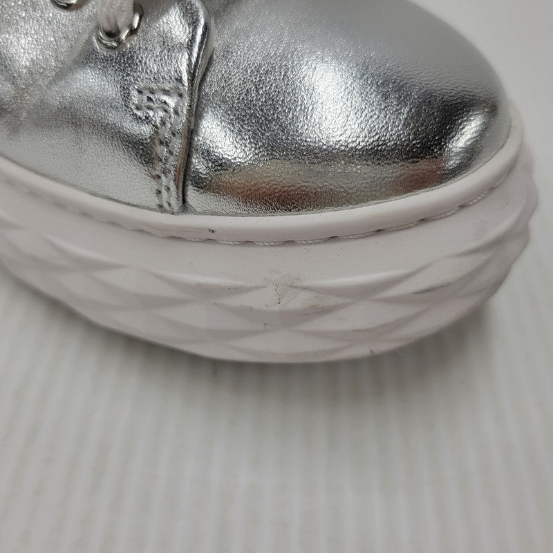 【中古品】【レディース】 JIMMY CHOO ジミーチュウ DIAMOND MAXI ダイヤモンドマキシ 靴 シューズ サンダル クロッグ 183-250902-ma-19-izu サイズ：37 カラー：シルバー 万代Net店