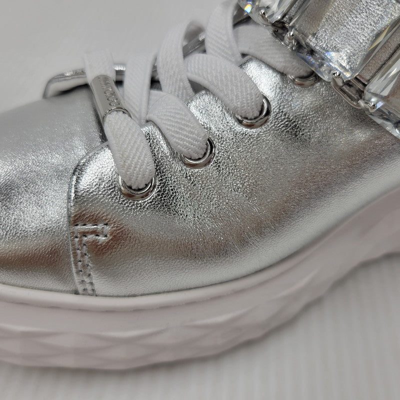 【中古品】【レディース】 JIMMY CHOO ジミーチュウ DIAMOND MAXI ダイヤモンドマキシ 靴 シューズ サンダル クロッグ 183-250902-ma-19-izu サイズ：37 カラー：シルバー 万代Net店