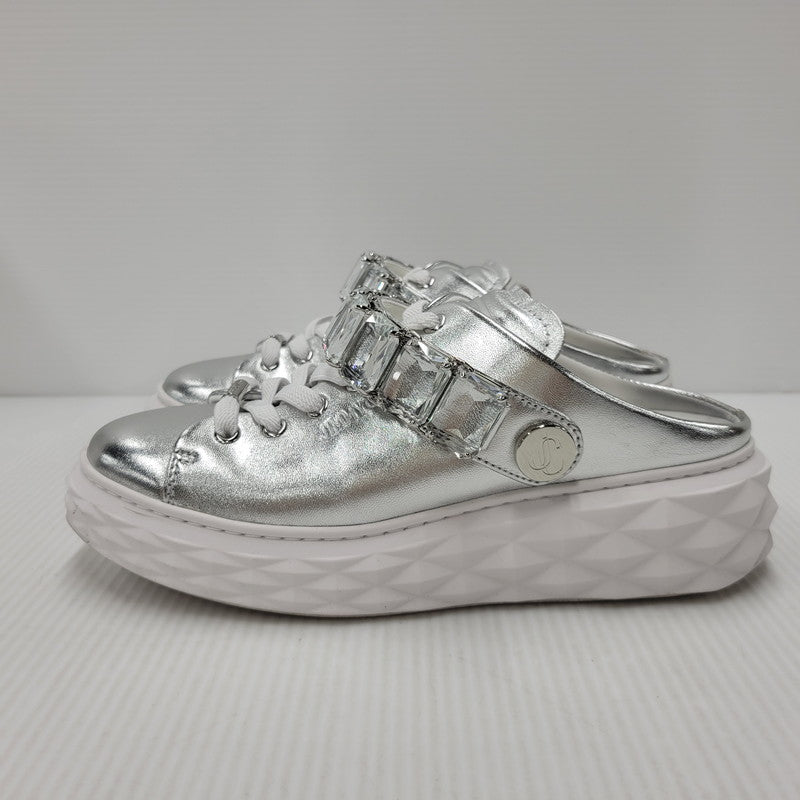 【中古品】【レディース】 JIMMY CHOO ジミーチュウ DIAMOND MAXI ダイヤモンドマキシ 靴 シューズ サンダル クロッグ 183-250902-ma-19-izu サイズ：37 カラー：シルバー 万代Net店