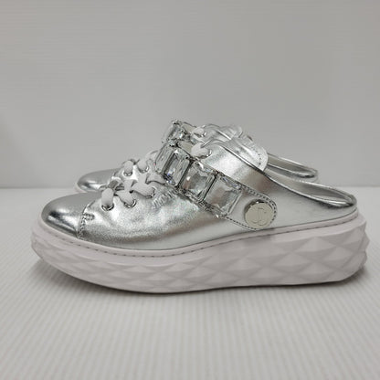 【中古品】【レディース】 JIMMY CHOO ジミーチュウ DIAMOND MAXI ダイヤモンドマキシ 靴 シューズ サンダル クロッグ 183-250902-ma-19-izu サイズ：37 カラー：シルバー 万代Net店