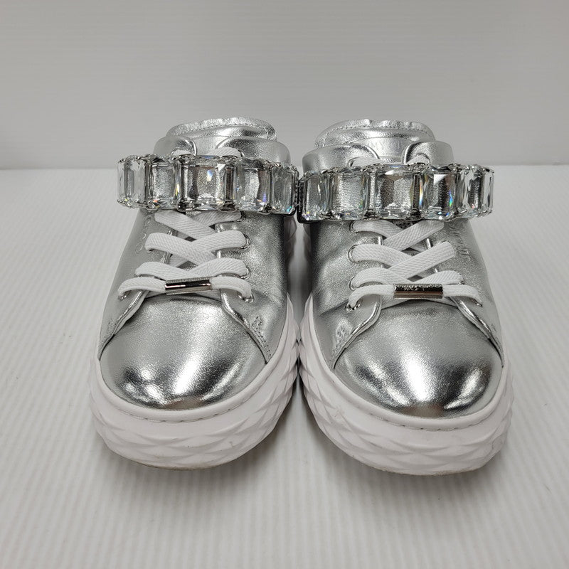 【中古品】【レディース】 JIMMY CHOO ジミーチュウ DIAMOND MAXI ダイヤモンドマキシ 靴 シューズ サンダル クロッグ 183-250902-ma-19-izu サイズ：37 カラー：シルバー 万代Net店