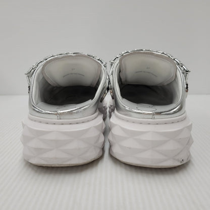 【中古品】【レディース】 JIMMY CHOO ジミーチュウ DIAMOND MAXI ダイヤモンドマキシ 靴 シューズ サンダル クロッグ 183-250902-ma-19-izu サイズ：37 カラー：シルバー 万代Net店