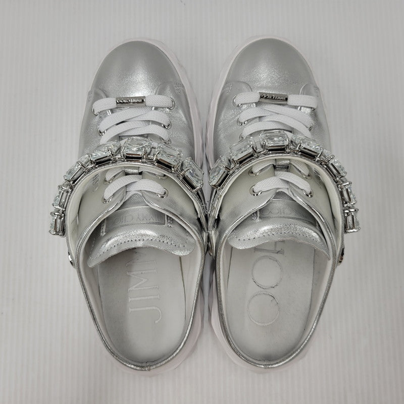 【中古品】【レディース】 JIMMY CHOO ジミーチュウ DIAMOND MAXI ダイヤモンドマキシ 靴 シューズ サンダル クロッグ 183-250902-ma-19-izu サイズ：37 カラー：シルバー 万代Net店