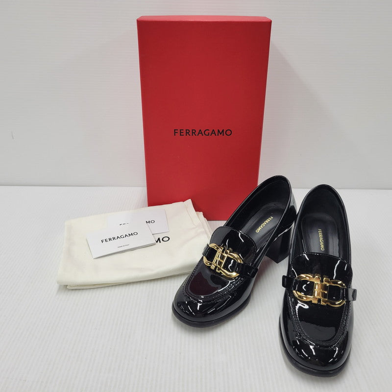 【中古品】【レディース】 Salvatore Ferragamo サルヴァトーレフェラガモ 0769316 MARLENA マルレナ 靴 シューズ ハイヒール パンプス 183-250902-ma-18-izu サイズ：7 カラー：ブラック 万代Net店