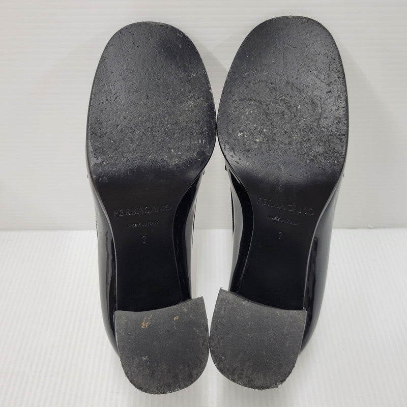 【中古品】【レディース】 Salvatore Ferragamo サルヴァトーレフェラガモ 0769316 MARLENA マルレナ 靴 シューズ ハイヒール パンプス 183-250902-ma-18-izu サイズ：7 カラー：ブラック 万代Net店