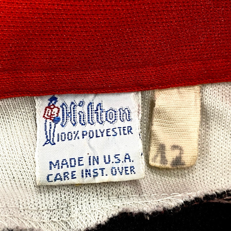 【中古品】【メンズ】 HILTON ヒルトン USA製 70S WAPPEN CUSTOM BOWLING SS SHIRT 70年代 ワッペンカスタムボウリングショートスリーブシャツ トップス 半袖 146-250903-ma-06-izu サイズ：42 カラー：ブラック系 万代Net店