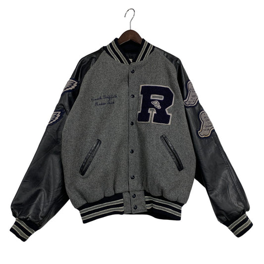 【中古品】【メンズ】 NEFF ネフ USA製 WAPPEN STADIUM JACKET ワッペン スウェット ジャケット アウター 146-250904-rk-13-izu サイズ：XL カラー：グレー×ブラック 万代Net店
