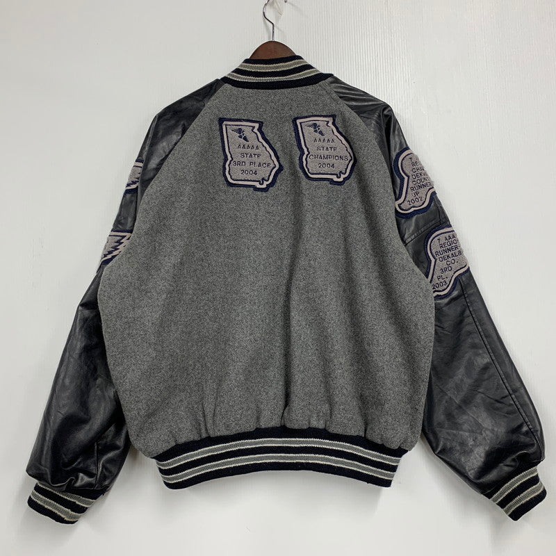 【中古品】【メンズ】 NEFF ネフ USA製 WAPPEN STADIUM JACKET ワッペン スウェット ジャケット アウター 146-250904-rk-13-izu サイズ：XL カラー：グレー×ブラック 万代Net店