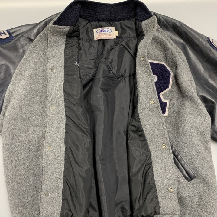 【中古品】【メンズ】 NEFF ネフ USA製 WAPPEN STADIUM JACKET ワッペン スウェット ジャケット アウター 146-250904-rk-13-izu サイズ：XL カラー：グレー×ブラック 万代Net店