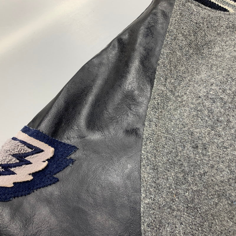 【中古品】【メンズ】 NEFF ネフ USA製 WAPPEN STADIUM JACKET ワッペン スウェット ジャケット アウター 146-250904-rk-13-izu サイズ：XL カラー：グレー×ブラック 万代Net店