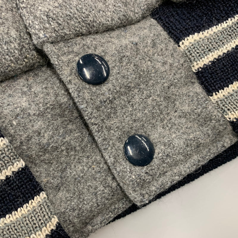 【中古品】【メンズ】 NEFF ネフ USA製 WAPPEN STADIUM JACKET ワッペン スウェット ジャケット アウター 146-250904-rk-13-izu サイズ：XL カラー：グレー×ブラック 万代Net店