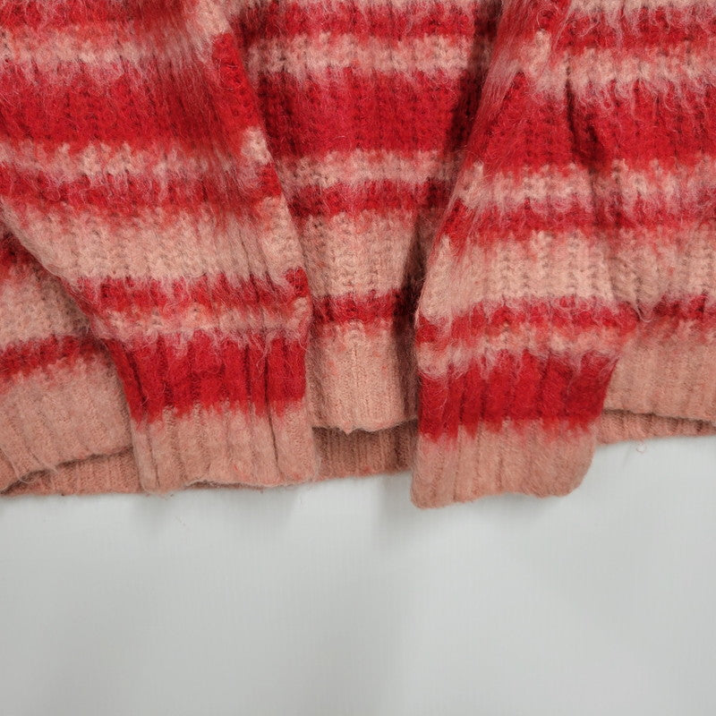 【中古品】【レディース】 POPPY ポピー BORDER LOOSE KNIT ボーダー ルーズ ニット 長袖 トップス 168-250909-as-16-izu サイズ：F カラー：レッド×ピンク 万代Net店