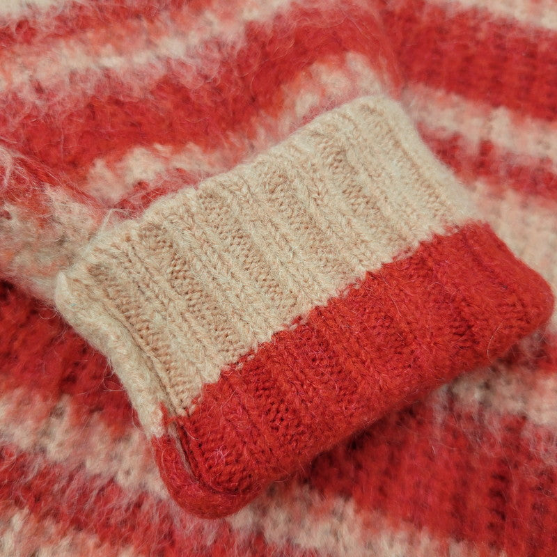 【中古品】【レディース】 POPPY ポピー BORDER LOOSE KNIT ボーダー ルーズ ニット 長袖 トップス 168-250909-as-16-izu サイズ：F カラー：レッド×ピンク 万代Net店