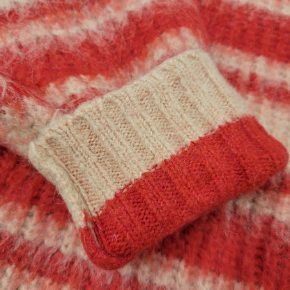 【中古品】【レディース】 POPPY ポピー BORDER LOOSE KNIT ボーダー ルーズ ニット 長袖 トップス 168-250909-as-16-izu サイズ：F カラー：レッド×ピンク 万代Net店