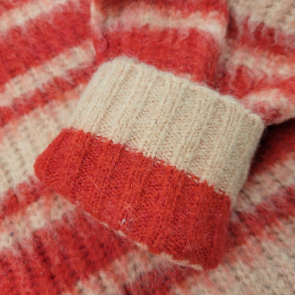 【中古品】【レディース】 POPPY ポピー BORDER LOOSE KNIT ボーダー ルーズ ニット 長袖 トップス 168-250909-as-16-izu サイズ：F カラー：レッド×ピンク 万代Net店