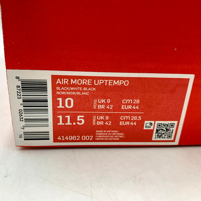 【中古品】【メンズ】 NIKE ナイキ 414962-002 AIR MORE UPTEMPO エアモア アップテンポ 靴 スニーカー シューズ 160-250903-ma-17-izu サイズ：28cm カラー：BLACK/WHITE(2020) 万代Net店