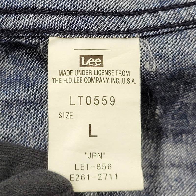 【中古品】【メンズ】 Lee リー LT0559 DENIM SHOP COAT デニムショップ コート アウター 長袖 147-250910-ma-04-izu サイズ：L カラー：インディゴ 万代Net店