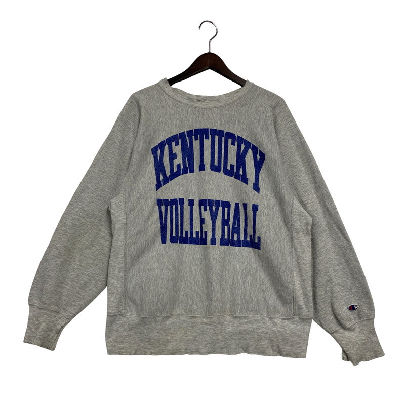 【現状渡し品】【メンズ】 Champion チャンピオン REVERSE WEAVE KENTUCKY VOLLEYBALL SWEAT SHIRT リバースウィーブ スウェットシャツ USA製 刺繍タグ トレーナー 長袖 トップス 146-250904-as-12-izu サイズ：L カラー：グレー 万代Net店