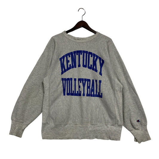 【現状渡し品】【メンズ】 Champion チャンピオン REVERSE WEAVE KENTUCKY VOLLEYBALL SWEAT SHIRT リバースウィーブ スウェットシャツ USA製 刺繍タグ トレーナー 長袖 トップス 146-250904-as-12-izu サイズ：L カラー：グレー 万代Net店