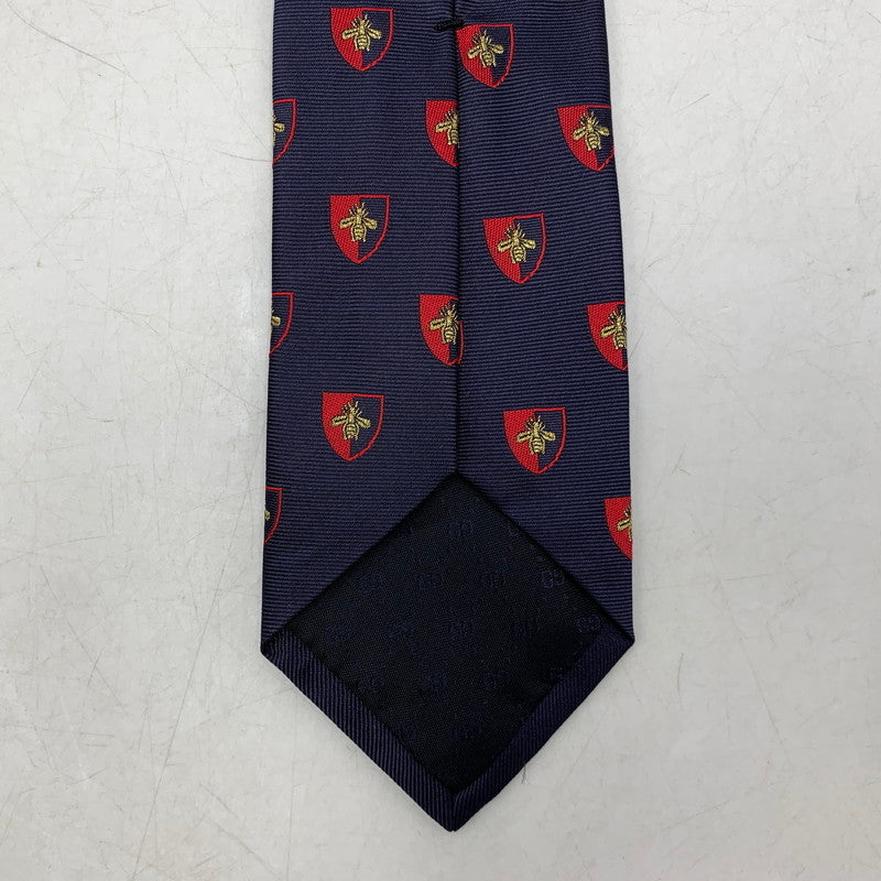 【中古品】【メンズ】 EMBLEM BEE NECKTIE エンブレム ミツバチ ネクタイ 183-250904-rk-06-izu カラー：ネイビー 万代Net店