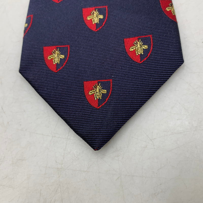 【中古品】【メンズ】 EMBLEM BEE NECKTIE エンブレム ミツバチ ネクタイ 183-250904-rk-06-izu カラー：ネイビー 万代Net店