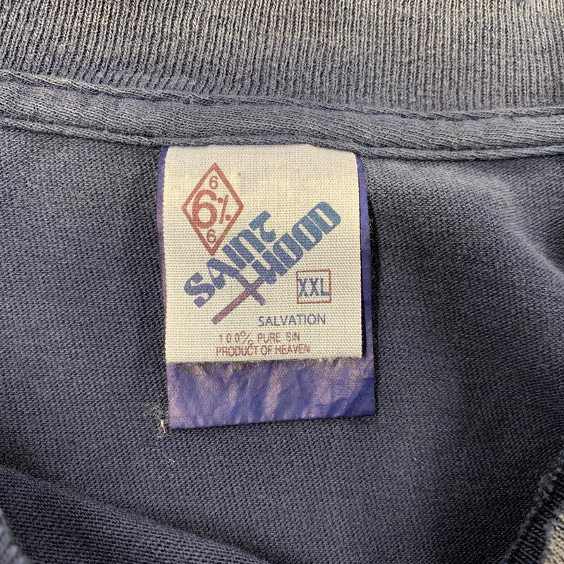 【中古品】【メンズ】 SAINT MICHAEL セントマイケル × NEIGHBORHOOD ネイバーフッド STHD.SS TEE SM-HR8-0000-C71 ショートスリーブ Tシャツ 半袖 トップス 142-250904-as-08-izu サイズ：XXL カラー：ネイビー 万代Net店