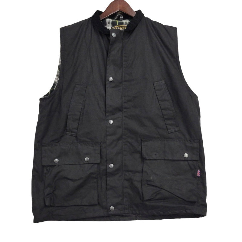 【中古品】【メンズ】 WALKER AND HAWKES ウォーカーアンドホークス 英国製 WAX COUNTRY WEAR VEST ワックスカントリーウェアベスト トップス ノースリーブ 144-250910-ma-18-izu サイズ：M カラー：BLACK 万代Net店