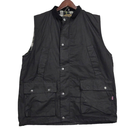 【中古品】【メンズ】 WALKER AND HAWKES ウォーカーアンドホークス 英国製 WAX COUNTRY WEAR VEST ワックスカントリーウェアベスト トップス ノースリーブ 144-250910-ma-18-izu サイズ：M カラー：BLACK 万代Net店