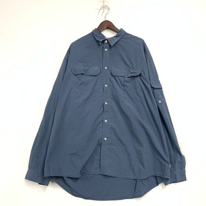 【中古品】【メンズ】 REI レイ 香港製 NYLON GIMMICK SHIRT ナイロン ギミック シャツ トップス 長袖 146-250911-ya-11-izu サイズ：XXL カラー：ブルー系 万代Net店