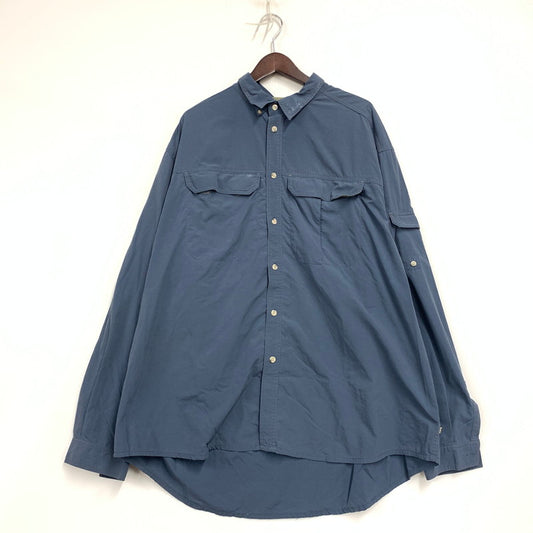 【中古品】【メンズ】 REI レイ 香港製 NYLON GIMMICK SHIRT ナイロン ギミック シャツ トップス 長袖 146-250911-ya-11-izu サイズ：XXL カラー：ブルー系 万代Net店