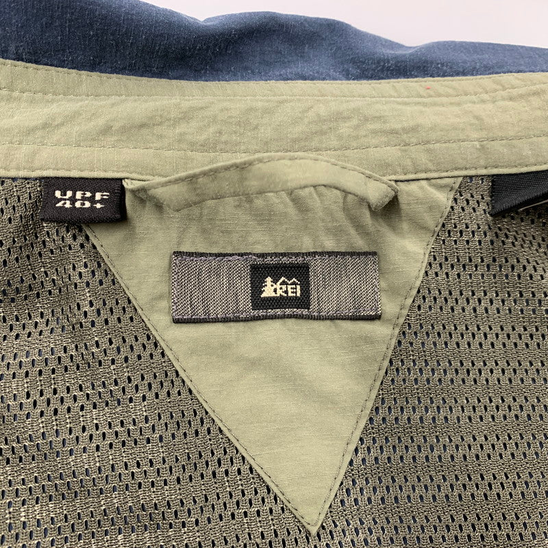 【中古品】【メンズ】 REI レイ 香港製 NYLON GIMMICK SHIRT ナイロン ギミック シャツ トップス 長袖 146-250911-ya-11-izu サイズ：XXL カラー：ブルー系 万代Net店