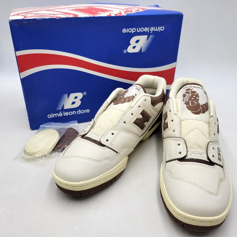 【中古美品】【メンズ】 × AIME’ LEON DORE エメレオンドレ 550 BB550AB1 スニーカー シューズ 靴 162-250906-as-06-izu サイズ：28.5cm カラー：ホワイト×ブラウン 万代Net店