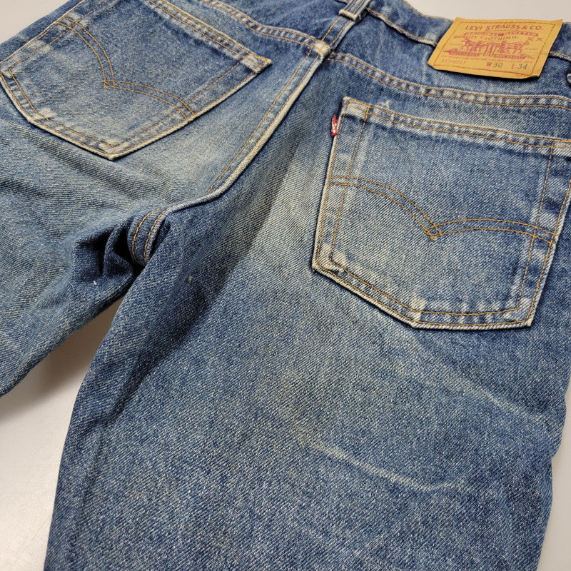 【現状渡し品】【メンズ】 Levi's リーバイス 517-0217 USA製 刻印525 SMALL-E 91年製 90S BOOT CUT FLARE DENIM PANTS ブーツカット フレアー デニム パンツ ズボン ボトムス 157-250922-ya-08-izu サイズ：30×34 カラー：インディゴ 万代Net店