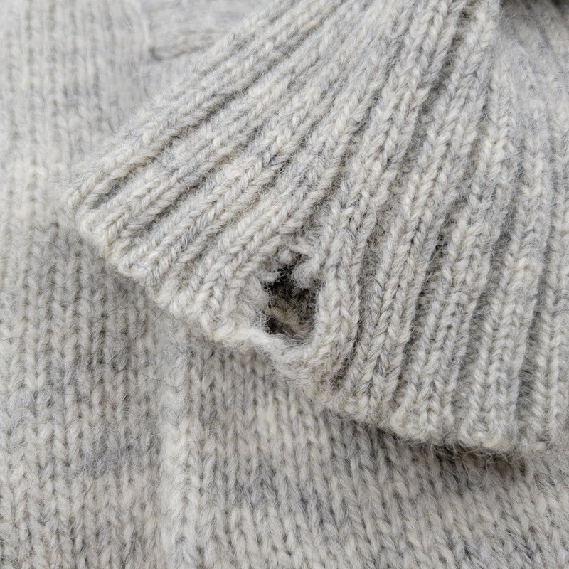 【中古品】【メンズ】 Polo by Ralph Lauren ポロバイラルフローレン LEATHER BUTTON LAMBSWOOL CARDIGAN レザー ボタン ラムズウール カーディガン 146-250911-as-03-izu サイズ：M カラー：グレー系 万代Net店