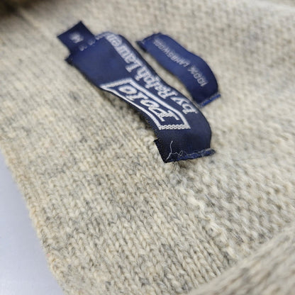 【中古品】【メンズ】 Polo by Ralph Lauren ポロバイラルフローレン LEATHER BUTTON LAMBSWOOL CARDIGAN レザー ボタン ラムズウール カーディガン 146-250911-as-03-izu サイズ：M カラー：グレー系 万代Net店