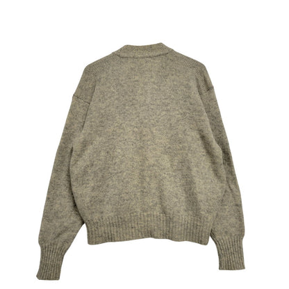 【中古品】【メンズ】 Polo by Ralph Lauren ポロバイラルフローレン LEATHER BUTTON LAMBSWOOL CARDIGAN レザー ボタン ラムズウール カーディガン 146-250911-as-03-izu サイズ：M カラー：グレー系 万代Net店