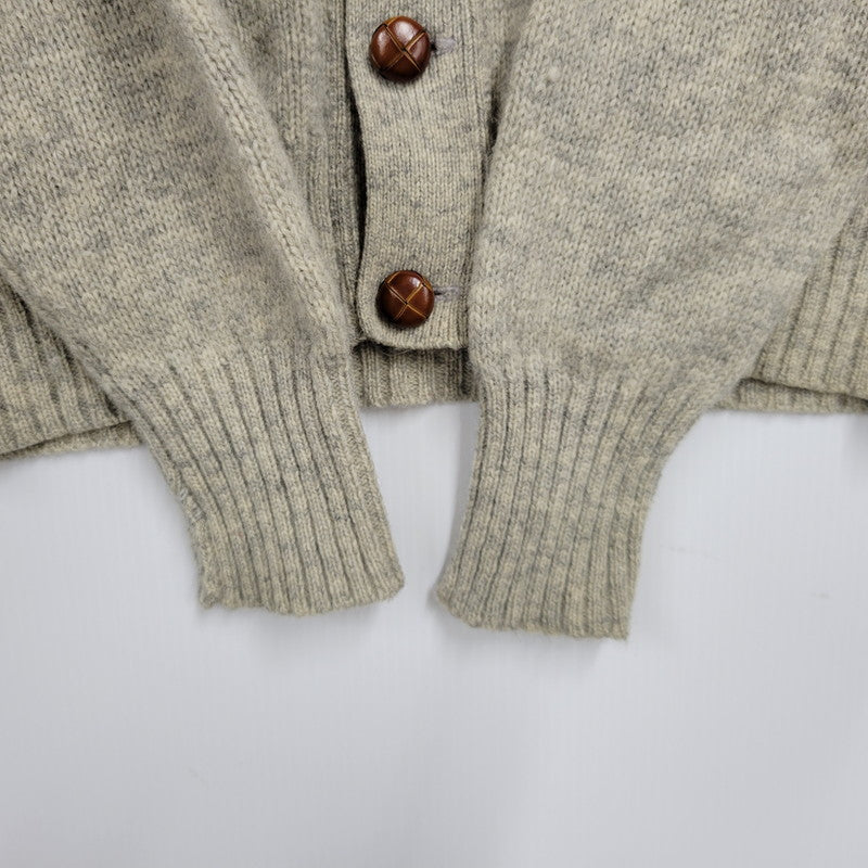 【中古品】【メンズ】 Polo by Ralph Lauren ポロバイラルフローレン LEATHER BUTTON LAMBSWOOL CARDIGAN レザー ボタン ラムズウール カーディガン 146-250911-as-03-izu サイズ：M カラー：グレー系 万代Net店