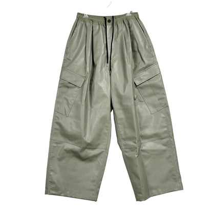 【中古美品】【メンズ】 MAGIC STICK マジックスティック 24AW SYNTHETIC シンセティック LEATHER WIDE レザー ワイド BDU PANTS パンツ ズボン ボトムス 153-250907-ya-25-izu サイズ：L カラー：グレージュ 万代Net店
