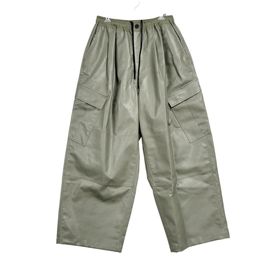 【中古美品】【メンズ】 MAGIC STICK マジックスティック 24AW SYNTHETIC シンセティック LEATHER WIDE レザー ワイド BDU PANTS パンツ ズボン ボトムス 153-250907-ya-25-izu サイズ：L カラー：グレージュ 万代Net店