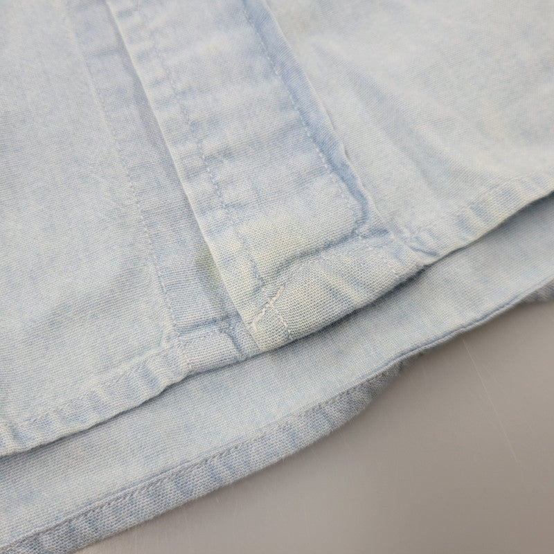 【中古品】【メンズ】 RALPH LAUREN ラルフローレン 90S POLO BEAR EMBROIDERY LS CHAMBRAY SHIRT 90年代 ポロベアー エンブロイダリー ロングスリーブ シャンブレーシャツ トップス 長袖　 146-250911-cs-01-izu サイズ：S カラー：ライトブルー 万代Net店