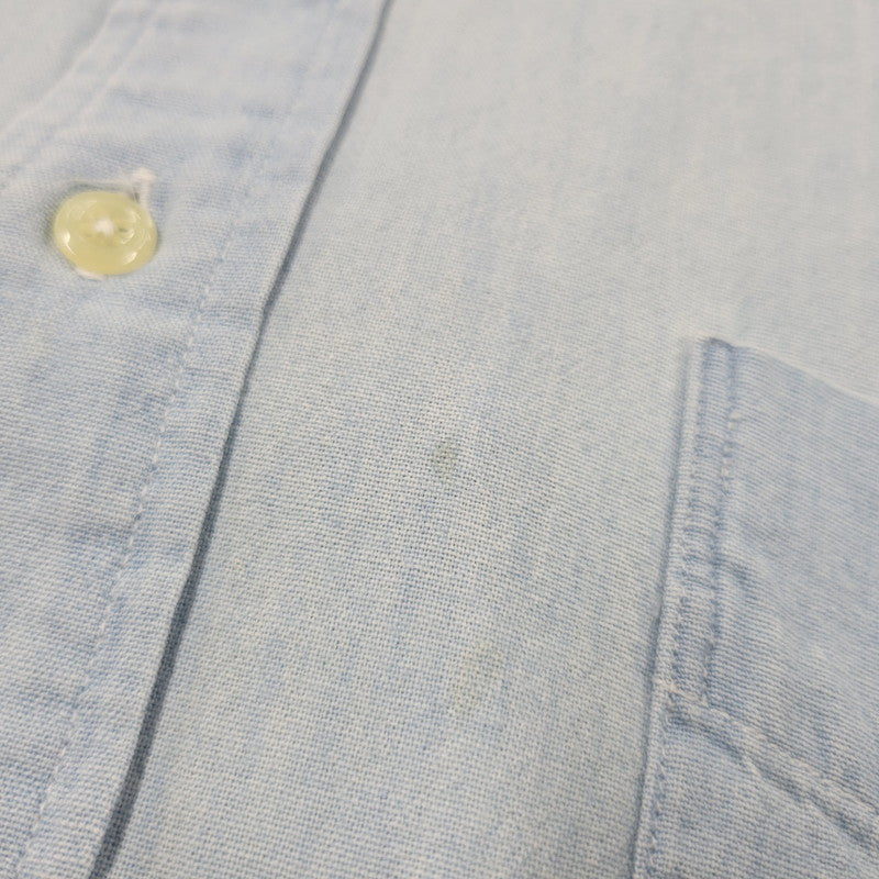 【中古品】【メンズ】 RALPH LAUREN ラルフローレン 90S POLO BEAR EMBROIDERY LS CHAMBRAY SHIRT 90年代 ポロベアー エンブロイダリー ロングスリーブ シャンブレーシャツ トップス 長袖　 146-250911-cs-01-izu サイズ：S カラー：ライトブルー 万代Net店