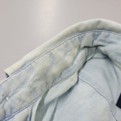 【中古品】【メンズ】 RALPH LAUREN ラルフローレン 90S POLO BEAR EMBROIDERY LS CHAMBRAY SHIRT 90年代 ポロベアー エンブロイダリー ロングスリーブ シャンブレーシャツ トップス 長袖　 146-250911-cs-01-izu サイズ：S カラー：ライトブルー 万代Net店